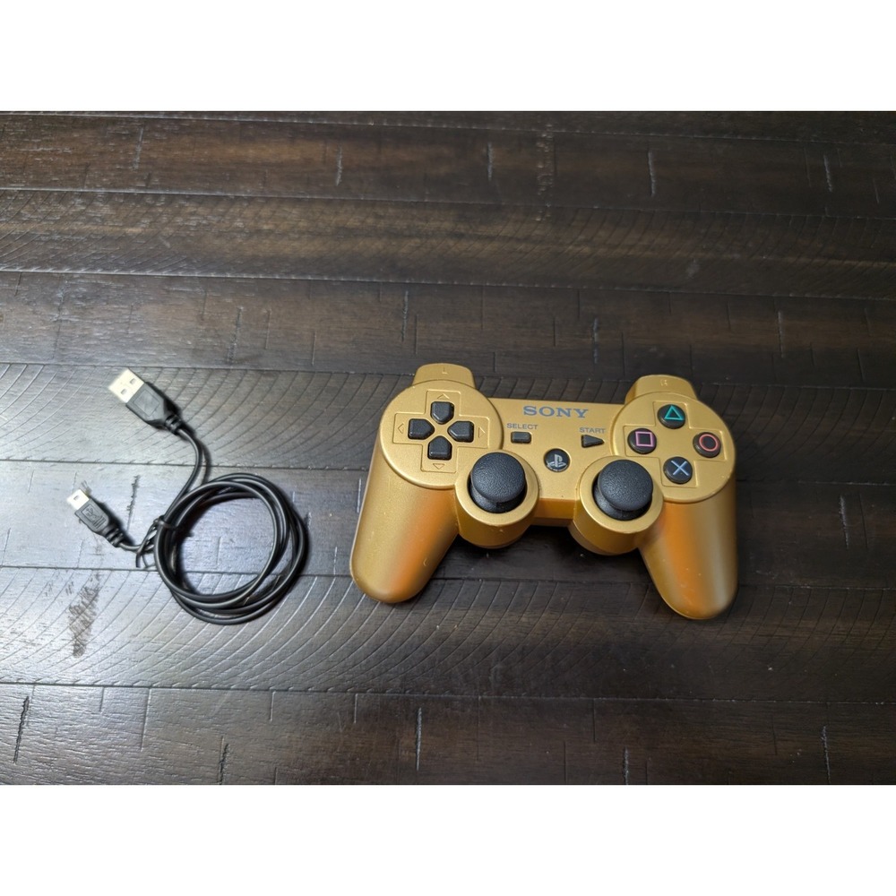 Sony PlayStation 3 PS3 DualShock 3 Gold Wireless OEM Controller W/ New Battery